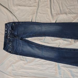 Miss Me, Women's, Size 25, Mid-Rise, Easy boot, Blue Jeans